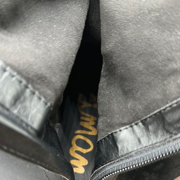 black Sam Edelman Penny Leather knee high riding boots size 8.5 wide calf - Picture 4 of 8